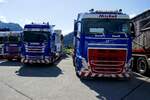 Volvo und Scania Wechselbrücken von Michel am 26.6.22 beim Trucker Festival Interlaken.