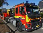 Volvo FMX Absetzkipper, des CGDIS, wird beim Tag des Zivilschutzes in Diekirch entladen.