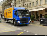 Volvo mit Kastenaufbau unterwegs in der Stadt Basel am 10.04.2026
