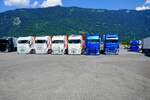 Mehrere Volvos von Sascha Berthold am 27.6.26 beim Trucker Festival in Interlaken.