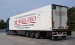=Volvo FH-Sattelzug der Spedition MAJOLINO rastet im Mai an der A 7