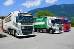 Volvo und Scania Sattelz�ge von Affolter am 27.6.26 beim Trucker Festival Interlaken.