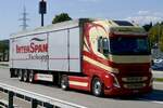 Ein Volvo Sattelzug von InterSpan am 11.9.26 bei Grauholz.