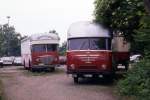 Alte Bssing Mbelwagen abgestellt auf einem Parkplatz   in Heidelberg am 24.5.1990.