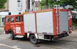 =Iveco Magirus 65-12, ein ehemaliges LF 8-Feuerwehrfahrzeug, ist als PAPA-Mobil in Kassel unterwegs, 06-2021
