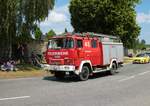 Magirus Deutz Löschfahrzeug am 04.07.21 bei einer Oldtimer Parade zum Jubiläum 75 Jahre Kreisfeuerwehrverband Gießen in Lich (Hessen)
