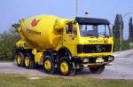 Beton Union Mischwagen Mercedes hier am 3.6.1989 in Lengerich  in Westfalen.