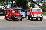 Opel Blitz Drehleiter und Unimog am 10.05.26 beim 135 Jahre Feuerwehr R�dermark Urberach Feier