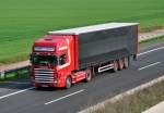 Scania 164L V8 480  HF  aus Belgien auf der A61 bei Miel - 28.04.2011