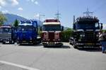Mehrere Scania Zugmaschinen am 20.6.26 bei der L�ndle Truckshow.