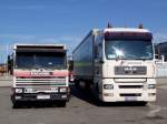 MAN-TGA18.430 mit  Khlerfigur  versus SCANIA82H210 am Messegelnde in RIED i.I.; 080810