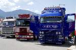 Eine Scania und zwei Volvo Zugmaschinen am 20.6.26 bei der L�ndle Truckshow.