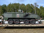 Hier zu sehen ein MOWAG Piranha IIIC 8x8-Radpanzer, wie er in der Belgischen Armee zum Einsatz kommt.