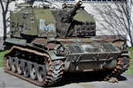 Die leichte Panzerhaubitze M52 im Militärhistorischen Museum der Bundeswehr. (Dresden, April 2018)