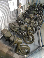 Verschiedene Militärmotorräder der Bundeswehr und NVA.