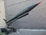 Der Raketenwerfer M139F  Honest John  im Militärhistorischen Museum der Bundeswehr.