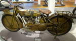 Harley Davidson, J 1000, Baujahr 1917, im Originalzustand, als Militärmaschine im 1.Weltkrieg verwendet, 988ccm, 20PS, Sonderausstellung im NSU-Museum, Sept.2014