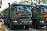 LKW Scania Wechsellader der luxemburgischen Armee nahm an der Fahrzeugparade zum Nationalfeiertag in der Stadt Luxemburg teil.