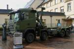 Dieser nicht gepanzerte LKW der Marke  Scania G 480 8 X 8 der luxemburgischen Armee, war am 25.04.2015 in Ettelbrück in der Fußgängerzone zum Tag der öffentlichen Sicherheit