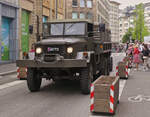 LKW M35, ein mittelschwerer 6x6 Lastkraftwagen, ein Oldtimer der luxemburgischen Armee, nahm der Militärparade zum Nationalfeiertag, in Luxemburg teil. 23.06.2025