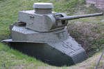 Ein leichter Panzer vom Typ MS-1 (T-18) der Roten Armee wurde zur festen Stellung umgebaut.