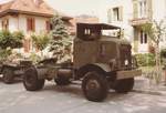 Militärfahrzeuge CH ehemals USA von Walter Ruetsch  Nicht erkennbare Sattelzugmaschine in Solothurn im Juni 1981.