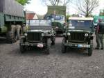 2 alte Willy Jeeps der US Army beim Oldtimertreffen in Hartmannsdorf