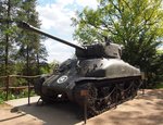 Der M4 Sherman war ein mittlerer US-amerikanischer Panzer aus dem II.Weltkrieg, in ZOO Pilsen am 8.5.2016.