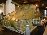 Ein mittlerer US-amerikanischer Kampfpanzer M4A4 Sherman im Imperial War Museum.
