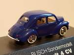 Heckansicht Renault 4 CV blau Busch Sondermodell Spielwarenmesse 2001 