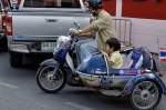 Moped mit Seitenwagen, Chiang Mai, Nord-Thailand, 18.01.2014