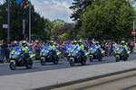Eine Abteilung der Motorradstaffel der Zollverwaltung von Luxemburg nahm an der Militärparade in Luxemburgstadt teil. 23.06.2023