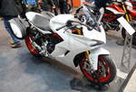 Ducati Super Sport S. Flüssigkeitsgekühlter-Zweizylinder in L-Form mit 937ccm und 110PS (81kW) bei 9000U/min. Foto: BMT (Berliner Motorrad Tage) Febr. 2020