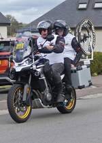 CT Moto Motorrad, mit Ersatzr�dern, war im Fahrzeugpark bei Skoda Tour de Luxemburg dabei.
