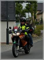 Eines der vielen Reportermottorräder bei der diesjährigen  Skoda Tour de Luxembourg  aufgenommen am 04.06.2011.