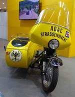 =BMW-Gespann der ADAC-Strassenwacht, ausgestellt bei den Retro Classics in Stuttgart, 03-2019