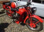 Moto Guzzi, italienisches Oldtimer-Motorrad, ausgestellt zum Waldkircher Sonntag, Juli 2014