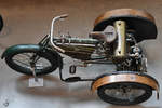 Ein De Dio-Bouton Motordreirad von 1898 war Mitte August 2020 im Verkehrszentrum des Deutschen Museums in München zu sehen.