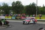 Mitsubishi Lancer driftet auf dem Prologue des 46-ten Mecsek Rallye (2012)