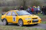 Mitsubishi EVO 6 WP1 der Rally Sonnefeld (AMC Hohe A�litz) am 20.04.2013. (John Macht/ Julia Hug/ 10)