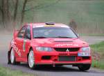Mitsubishi EVO 9 WP1 der Rally Sonnefeld (AMC Hohe A�litz) am 20.04.2013. (J�rg- Axel de Fries/ Thomas Sch�pf/11)