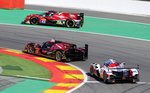 Rennszene. Nr.43, RGR Sport by Morand, Ligier JS P2 (Nissan)LMP2 / Nr.13 Rebellion Racing, Rebellion R-One (AER) LMP1 und Nr.5, Toyota Gazoo Racing, Toyota TS050 Hybrid.
Eingang Start und Ziel Gerande am 7.5.2016 in Spa Francorchamps