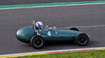 #4, Gemini Mk2 ist ein historischer Formel-Junior-Rennwagen, der Ende 1959 von Chequered Flag Engineering in Chiswick, London, gebaut wurde. Auf der Strecke des Circuit de Spa-Francorchamps, Rahmenprogramm der Spa 6h Classic 2026. Aufnahme am 27.9.2026
