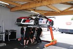 Audi R8 LMS von Tockwith Motorsports in der Provisorischen Boxanlage, Support Race,  ROAD TO LE MANS  bei den 24h Le Mans, 15.6.2016