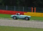  Mitzieher vom AUSTIN-HEALEY 100/4  Fahrer WELCH Jeremy (GB)  Bj.: 1954 , ccm 2660 beim 6h Classic in Spa Francorchamps am 21.9.2013