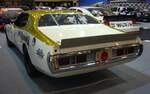 Heckansicht eines Dodge NASCAR Rennwagen des McGriff Racing Teams aus dem Jahr 1974. Essen Motorshow am 06.12.2023.