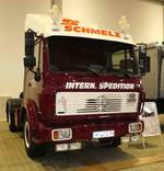 =MB Sattelzugmaschine der Spedition SCHMELZ, ausgestellt bei der Technorama Kassel im März 2019