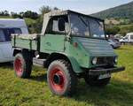 =Unimog 411, gesehen bei der Oldtimerveranstaltung in Tann/Rhön, 09-2023