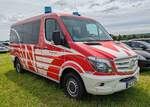 =MB Sprinter als MTW der Feuerwehr WIESBADEN steht im Mai auf dem Besucherparkplatz der RettMobil 2024