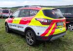 =Ford Kuga als HvO-Fahrzeug der Malteser OV ABERSFELD steht auf dem Parkgelände der Rettmobil 2024 in Fulda.